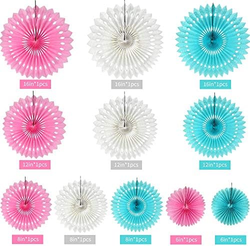 BEISHIDA Honeycomb Round Paper Fans Blue Pink Hanging Party Decoration - Image 2