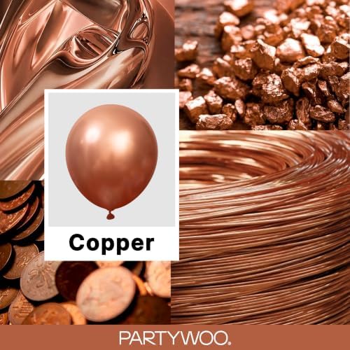 PartyWoo Copper Chrome Balloons 50pcs Metallic Brown Bronze Color 12 Inch - Image 2