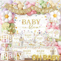 Baby in Bloom Baby Shower Decorations - 281Pcs Spring Wildflower Theme Tableware and Balloon Arch Garland Set for Floral Party Supplies by CMUSKO