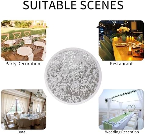 Snowkingdom Silver Disposable Placemats Set of 24 Foil Mesh 13 Inch Round Pressed Table Mates 24 Pack Silver Doilies for Dining Table Wedding Birthday Party Holiday Home Decoration - Image 6