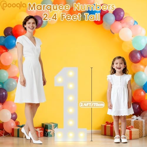 Pooqla 2.4FT Light Up Numbers for 25 Year Old Boy Girl Gifts, Marquee Numbers 2.4 Feet Tall Party Decor for Her Him, Mosaic Big Sign for 25th Birthday Decoration Backdrop, Warm White Large Number 25 - Image 5