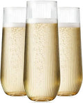 24 Pack Plastic Champagne Flutes, 9 Oz Disposable Wine Mimosa Glasses by Maaacute