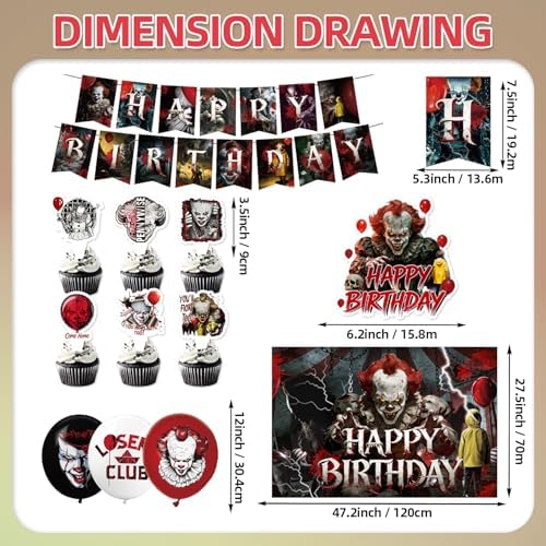 42Pack clowns Birthday Party Supplies Pack Includes，Banner，Cake Topper，Blackdrop,Balloons for Circus party supplies (Green03) - Image 2