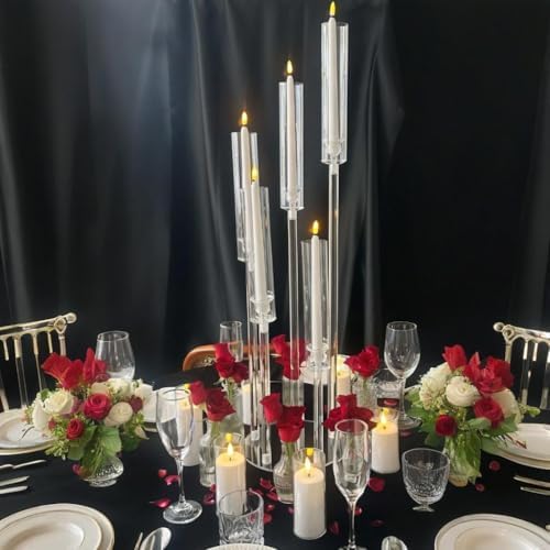 35inch 10pcs Acrylic Candelabra Centerpieces for Tables 5 Arms Wedding centerpieces for Decorations - Image 5