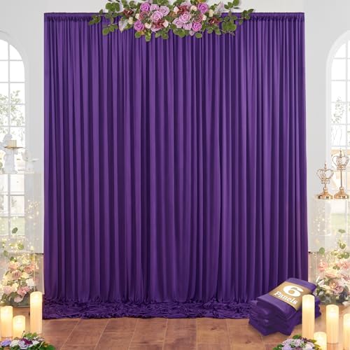 30ftx10ft Purple Backdrop Curtains for Party Background, Wrinkle Free Purple Photo Backdrop Drapes 6 Panels Back Drop Cloth for Wedding Birthday Photography Baby Shower Decor - Image 5