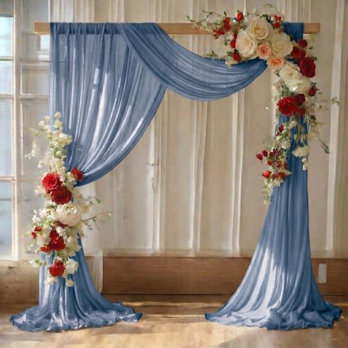 Pack of 1 Wedding Arch Drape Panel Fabric 30" x 30ft - Dusty Blue by MDS