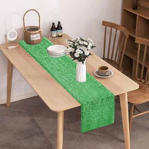 10 Packs 12 x 72 inches Grass Green Sequin Table Runner - Image 5