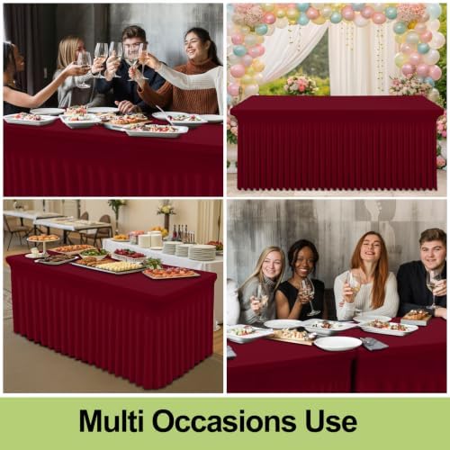 Smiry Spandex Elastic Fitted Table Cloth Skirt for 8FT Rectangle Table - Image 5