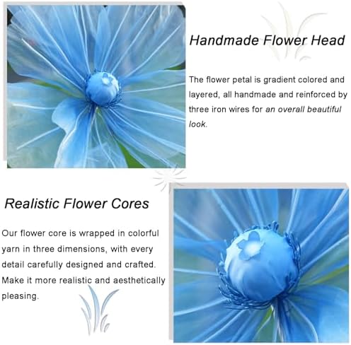 Giant Flowers for Decoration,Wedding Reception Essential,5.6 ft Huge Artificial Silk Flower,Ideal for Party Banquet Background Decor and Photographic Props(Blue) - Image 6