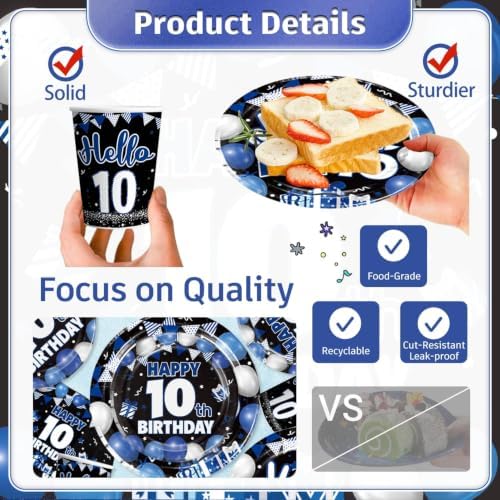 197pcs 10th Birthday Decorations for Boys, Serves 25 - Image 5