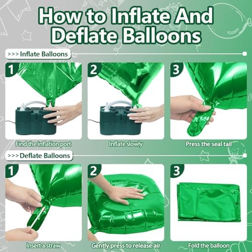 NISOCY 25PCS Green and Silver Square Foil Balloons Wall Backdrop - Image 3
