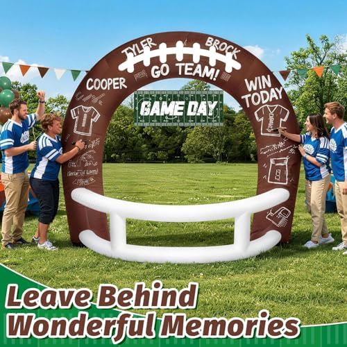 8FT Brown White Inflatable Football Helmet Arch with LED Lights - Image 5