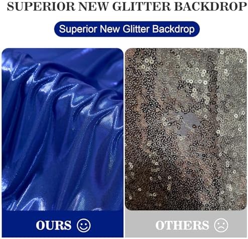 10x10ft Thick Royal Blue Glitter Backdrop Curtain Panels for Parties, Wrinkle Free Sequin Sparking Photo Backdrop Drapes, 2 Panels 5x10ft Shimmer Back Drop Cloth for Wedding Birthday Photography - Image 7