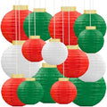 15Pcs Christmas Hanging Paper Lanterns Party Decorations Indoor - Xmas Ornaments Decor for Winter, Birthday Party Ceiling Supplies by Renbuzhu