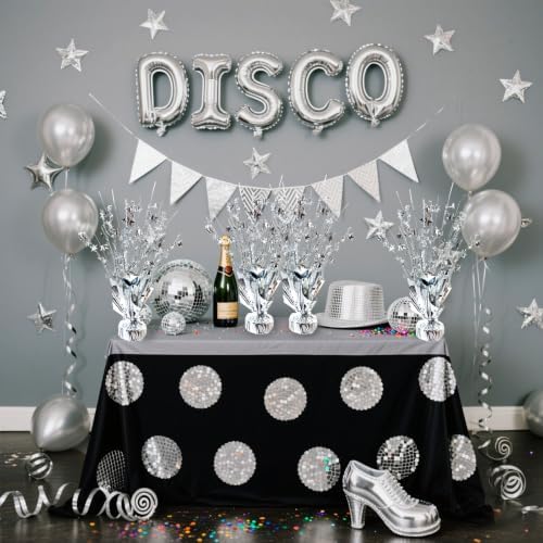 12 Pcs Metallic Foil Spray Centerpiece Party Star Table Decoration Brust Glitter Table Topper Decor for Birthday Graduation Holiday Christmas Dining Celebration New Year Party Supplies,Silver - Image 4