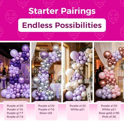 Bezente Pearl Lavender Latex Round Helium Party Balloons 100 Pack 12 inch - Image 5