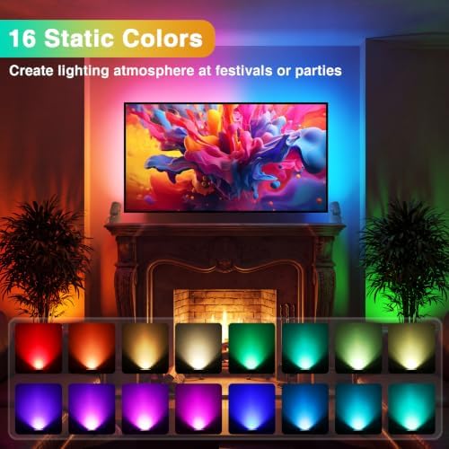 URTOM 4 Pack 6W RGBW Uplighting Indoor Color Changing Up Lights Indoor with Remote Dimmable LED Christmas Spot Lights for Home Aluminum Accent Lighting for Party Plant Decor with 5.9 FT Plug Cord - Image 2