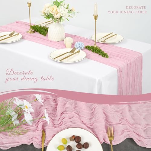 20 Pack Cheesecloth Table Runner 20 x 120 Inch, Light Pink - Image 5