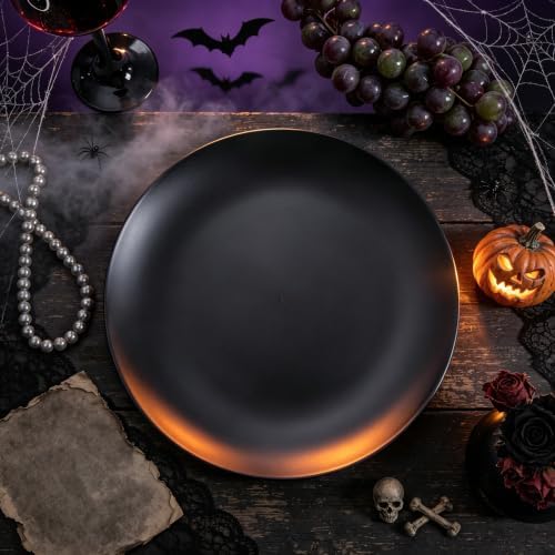 ejonirinjonir 80pcs 10.25in Heavy-Duty Black Plastic Plates for Dinner - Image 2