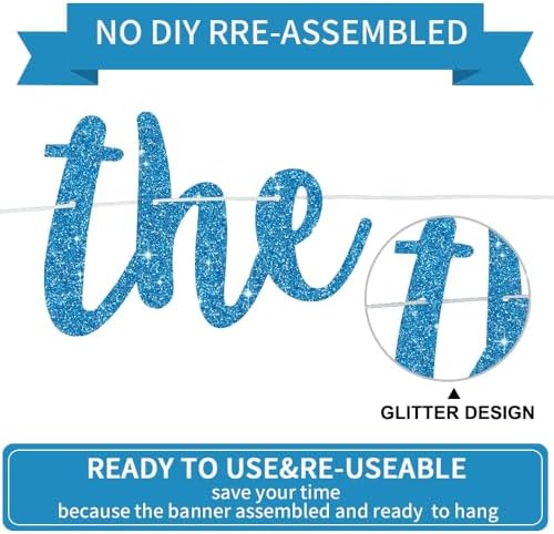 BEISHIDA Sky Blue Pre-Strung Glitter The Beginning of A New Chapter Banner - Image 3