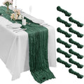 Bailarina 12 Pack Cheesecloth Table Runner 17x108 Inch Long Gauze Cheese Cloth 9ft Wrinkled Sheer Table Runner for Wedding Reception Birthday Party Table Christmas Decoration (Emerald Green) by Bailarina