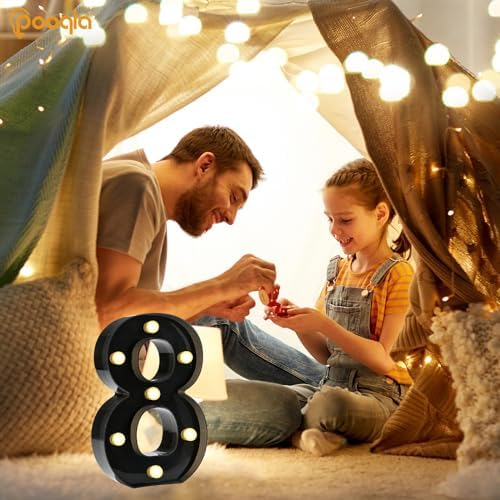 Pooqla Black Light Up Numbers 8, 8th Birthday Decorations for Boys - Image 2