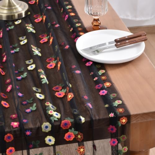 2 Pack Flower Table Runner Floral Daisy Fall Wedding Birthday Party Decor - Image 3