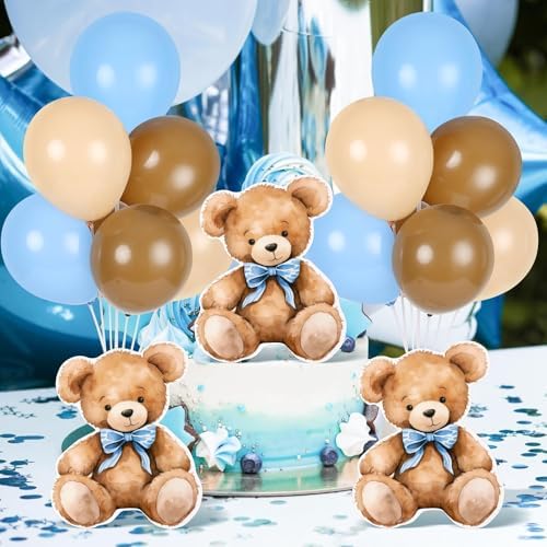 6 Sets Balloon Stand Kit for Table Blue Bear Baby Shower Tables Centerpieces with Balloon Boy Baby Shower Decor for Bear Theme Gender Reveal Birthday Party Table Decorations Supplies - Image 6