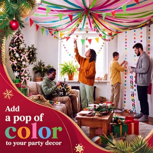 Christmas 574 ft Crepe Streamers Paper Chains Garland - Image 3