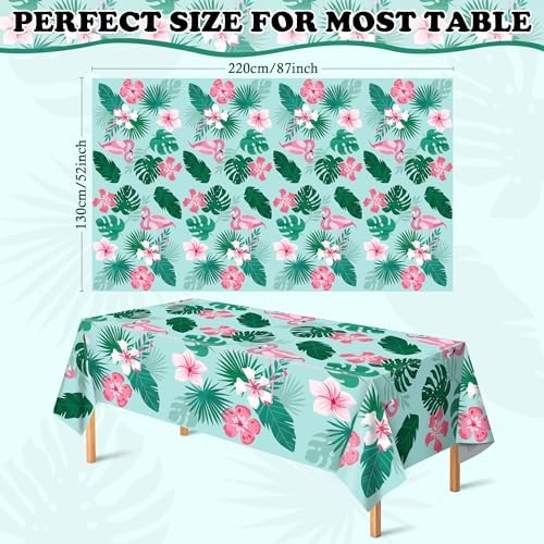 OHOME Luau Party Decorations - Plastic Tablecloth for Tropical Party Decorations | Love Island Hawaiian Themed Palm Leaves Summer Beach Favors Supplies,2 Pack - Image 2
