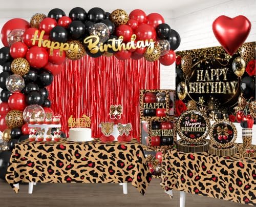 Cocomigo 265pcs Cheetah Print Birthday Decorations, One-stop Set Serves 25 - Image 3