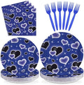 96Pcs Blue Black Heart Y2K Birthday Party Decoration, Serve 24 by Greencian