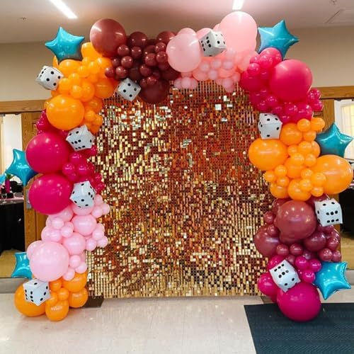 MEBAY Balloons Arch Kit, 146Pcs Matte Rose Red Tender Pink Macaron Green Yellow Latex Balloon Different Sizes 18 12 10 5 Inch for Birthday Baby Bridal Shower Wedding Party Backdrop Decorations - Image 7