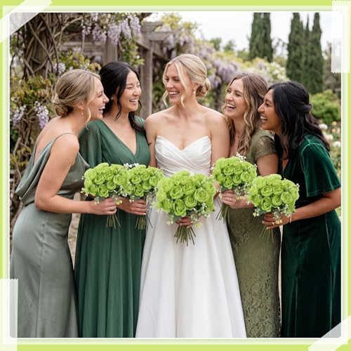 Geosar 16 Bundles Artificial Peonies Flowers,Olive Green - Image 6