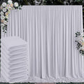 40 ft x 10 ft Wrinkle Free Silver Backdrop Curtain for Parties, Polyester Silver Grey Backdrop Drapes 8 Panels 5x10ft for Baby Shower Photoshoot Engagement Wedding Birthday Photography Background by Outpain