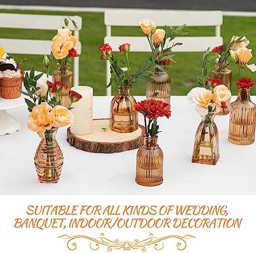 Bud Vases Set of 12, Amber Glass Bud Vase in Bulk for Decor - Image 4
