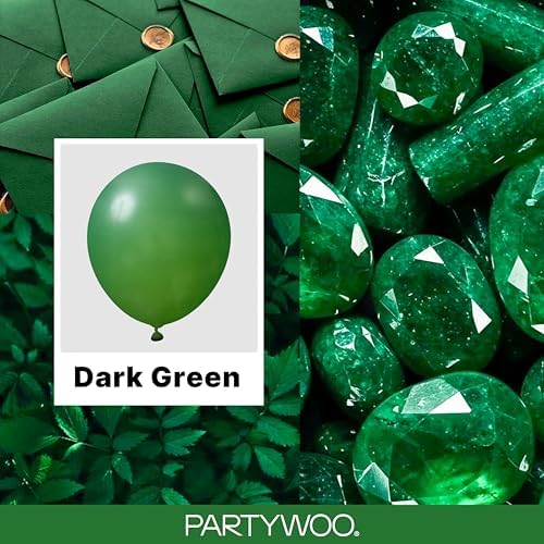 PartyWoo Dark Green Balloons 50pcs Emerald Hunter Forest Green Color - Image 2
