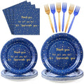 Geyoga 96 Pcs We Appreciate You Decoration Set,Blue and Gold,Thankful by Geyoga