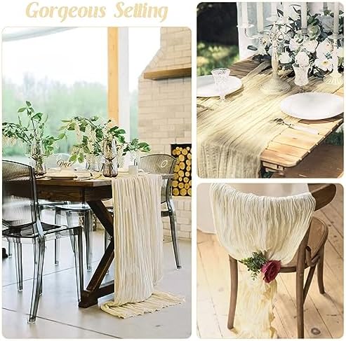 10FT Cheesecloth Table Runner Boho Party Home Decorations - Image 6