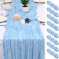 8 Pack LightBlue Cheesecloth Table Runner 17x108 inch Boho Gauze Cheese Cloth Table Runners for Wedding Party Baby Bridal Shower Home Decor by Unknown