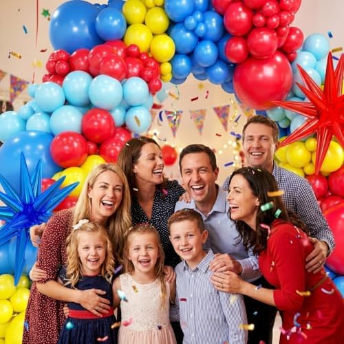 Blue Red Yellow Balloon Arch Kit, Assorted Colorful 18 12 10 5 Inch, Different Sizes Party Balloon Garland Kit for Baby Shower, Birthday, Gender Reveal, Anniversary, Easter, Prom Decoration - Image 3