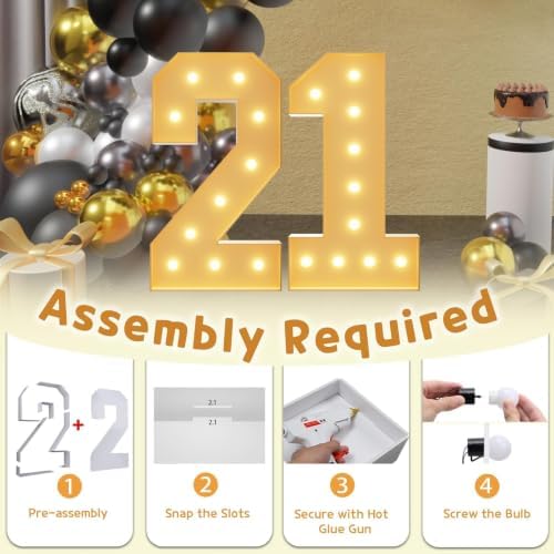 imprsv 21 Marquee Numbers, 4FT Light Up Numbers for 21st Birthday Decor - Image 3