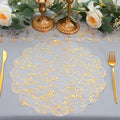 50 Pcs Gold Placemats Scalloped Round 13" Disposable Metallic Foil Charger by Snowkingdom
