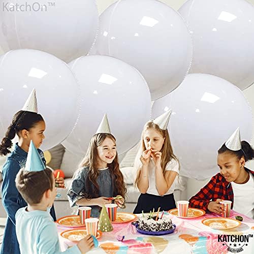 KatchOn White Mylar Balloons - 22 Inch, Pack of 6 | 4D White Foil Balloons - Image 7
