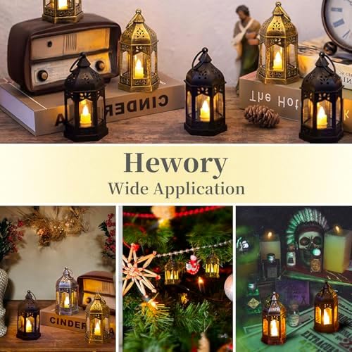 Hewory 20PCS Black Mini Halloween Lanterns for Centerpieces with LED Candle - Image 6