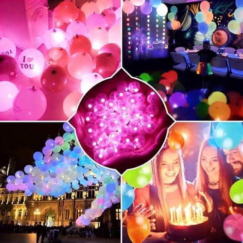100pcs Balloon Lights Mini Led Lights Round Long Standby Time Paper Lantern Balloons Lighting for Birthday Party Christmas Halloween Decoration (Pink, 100 PCS) - Image 5