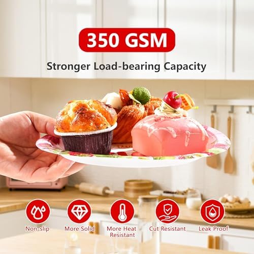 Grencian 96Pcs Strawberry 3rd Birthday Party Supplies Serves 24 - Image 4