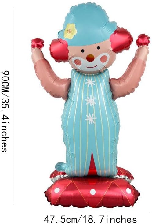 circus theme party decorations 7Pack 4D Self Standing 35.4 Inch Huge Clown aluminum18Inches Carnival tent Foil Balloons, for birthday Halloween christmas party Decorations (7pack) - Image 2