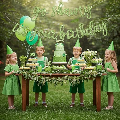 BEISHIDA Grass Green Pre-Strung Go Shawty It's Your Birthday Banner Decor - Image 6