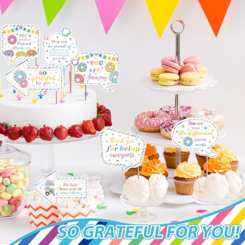 24pcs Customer Service Week Appreciation Decor Photo Prop, Donut - Image 6